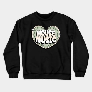 HOUSE MUSIC  - Y2K HEART  (Green) Crewneck Sweatshirt